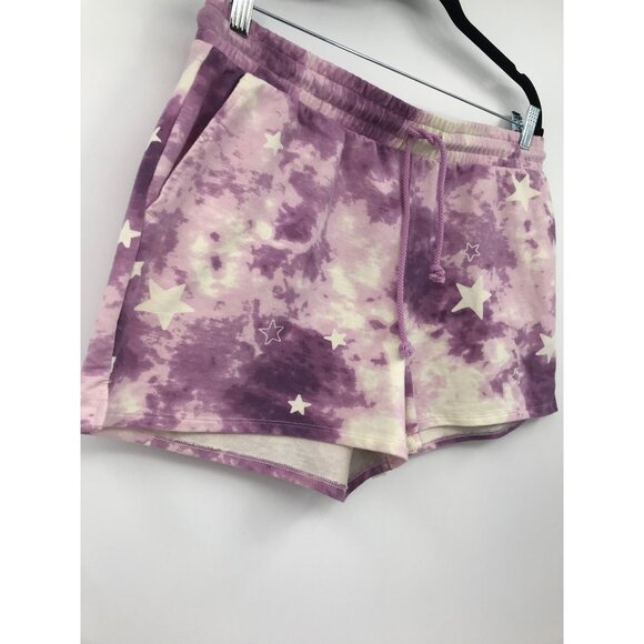 Wildfox Purple Tie-Dye Star Print Drawstring Lounge Short Large - Picture 2 of 6